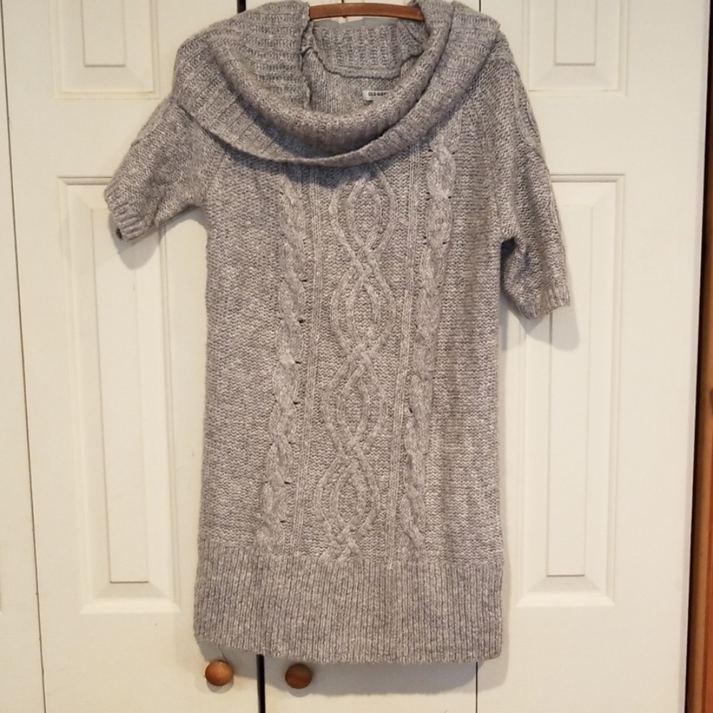 Old Navy gray cowl sweater tunic dress